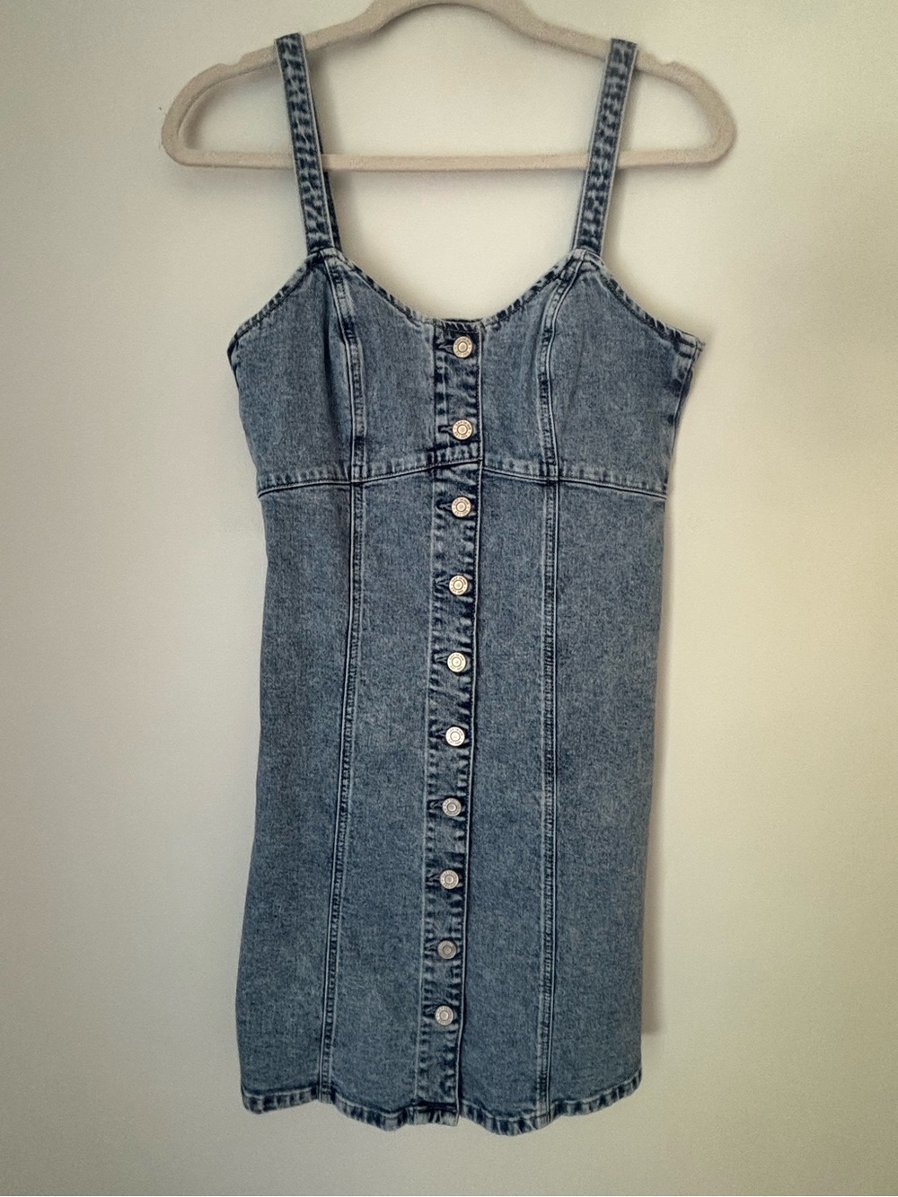 Gap Medium Wash Button Up Denim Mini Dress Size 2